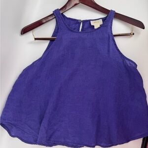 Maeve Top Womens Purple Linen Flowy Boxy Anthropologie Lagenlook Capsule